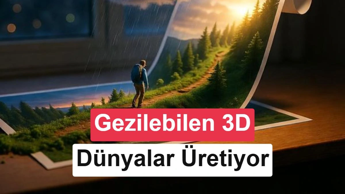 Bir yürüyüşçünün orman yolunda ilerlediği ve gezilebilir 3D dünyaları anlatan kapak görseli