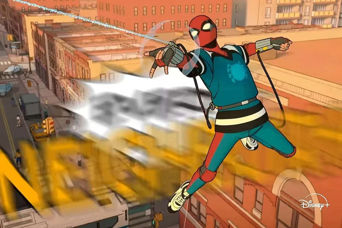 Your Friendly Neighborhood Spider-Man animasyon dizisinden iki karakterin yer aldığı sahne