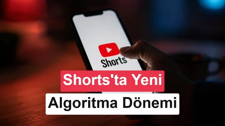 YouTube Shorts akışını ve kısa video önerilerini gösteren üç telefon ekranı