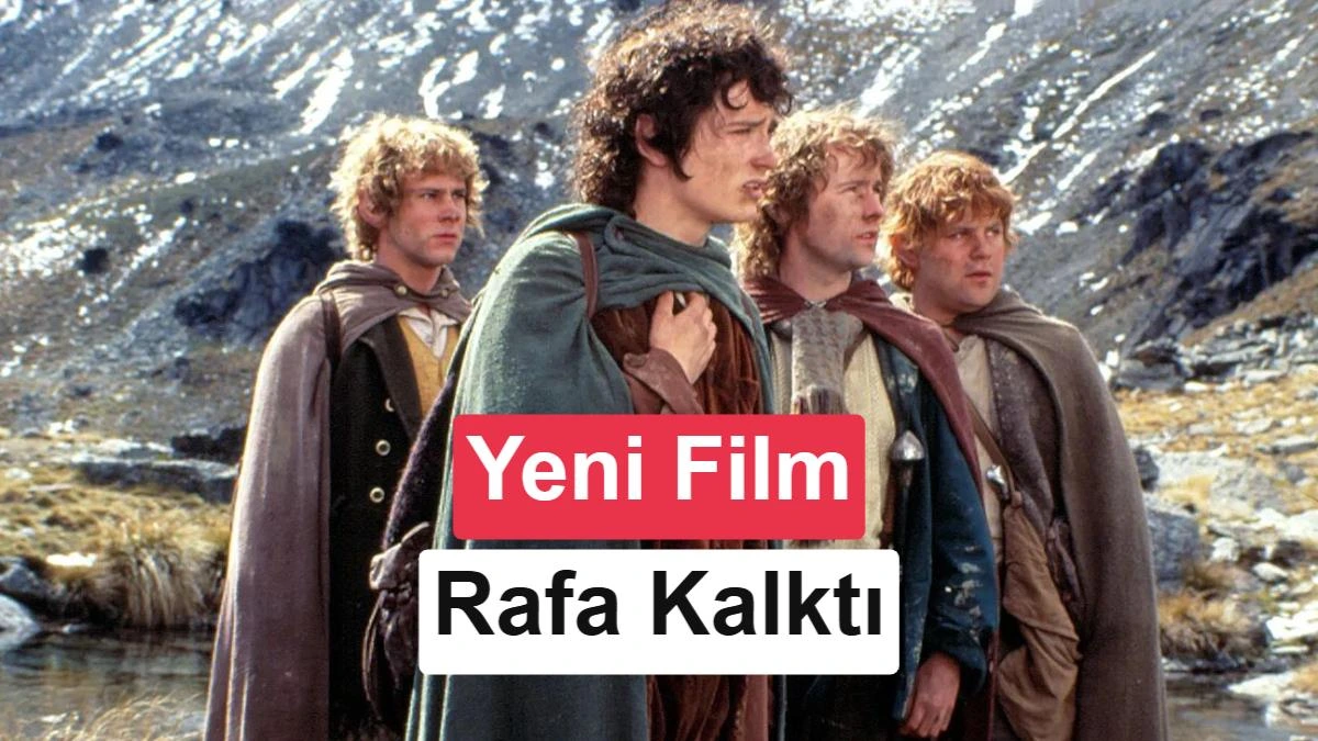 Yüzüklerin Efendisi filmlerinden dört karakterin ormanlık alanda yan yana durduğu sahne